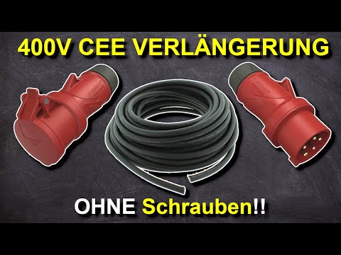 Create a 400V CEE extension cable quickly and easily - connect the 5-pin construction power cable