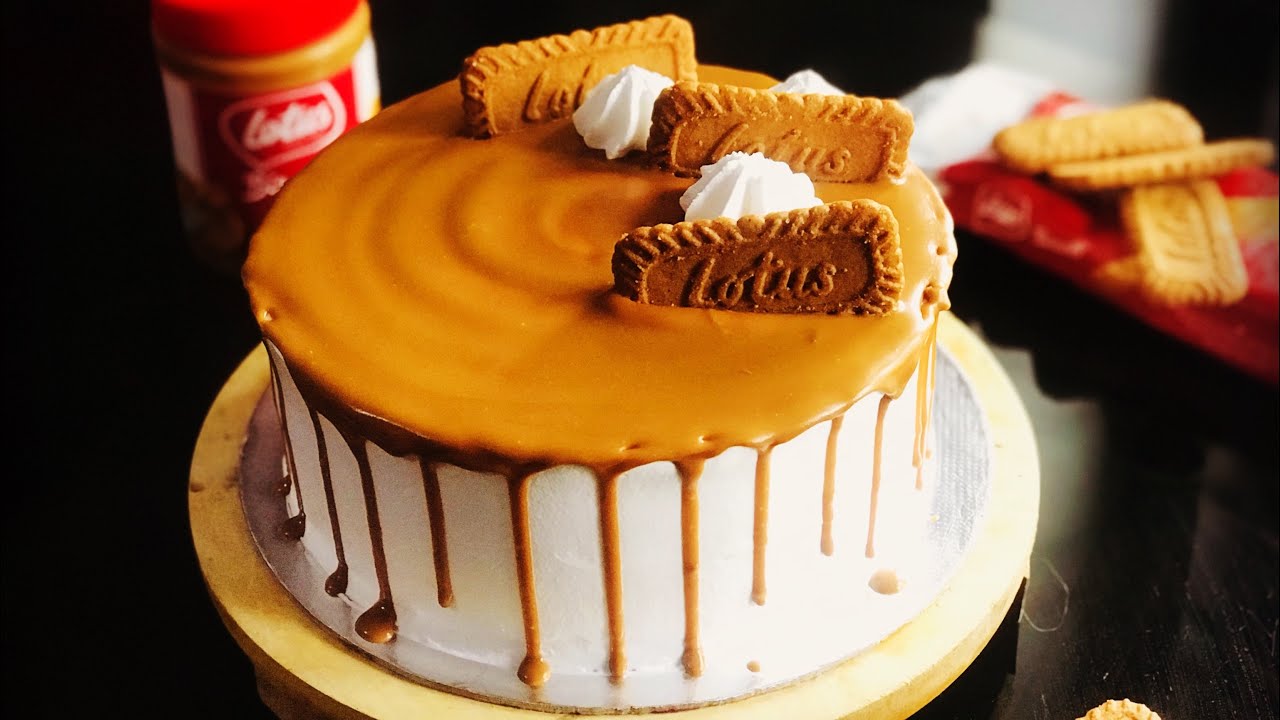 Lotus biscoff cake recipie//easy baking//lotus cake