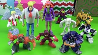 Scooby Doo Cast with Super Hero Squad, Iron man, Transformers Bumblebee, Optimus Prime, Megatron