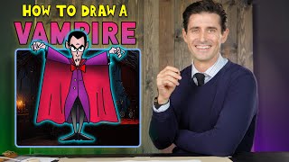 Learn To Draw Dracula: Easy Vampire Art Tutorial for Kids 🧛
