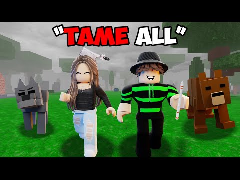 Taming Every Animal With My GIRLFRIEND In 99 Nights In The Forest!