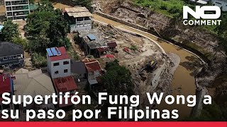 Un vídeo muestra el supertifón Fung-wong, que provoca vientos intensos e inundaciones en Filipinas