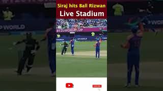 Siraj hits Rizwan with wayward throw #shorts #wasim #indvpak #pakmediacrying #t20wc #viral #reaction