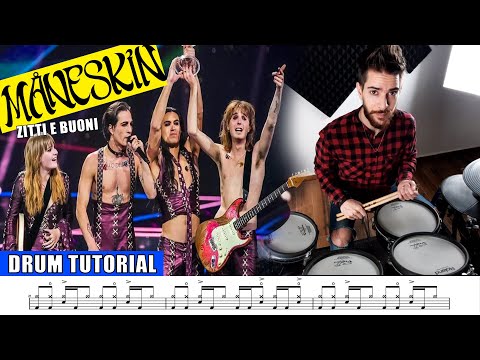 MANESKIN - ZITTI E BUONI | DRUM TUTORIAL - YouTube
