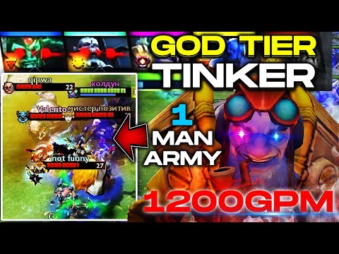EPIC 1200 GPM Tinker Spammer Comeback - How to win "1v5" in Dota 2