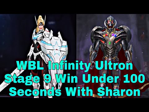 WBL Infinity Ultron Stage 9 Win Under 100 Seconds Guide With Sharon - Marvel Future Fight