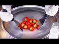 How To Make Strawberry Ice Cream Rolls ASMR