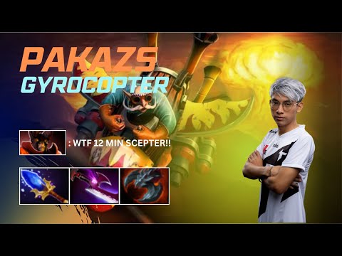 12 Minute Scepter 1st item Pakazs Gyrocopter Rank 1 MMR Gameplay - Dota2 : Hero Chase #dota2