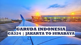 Download lagu Garuda Indonesia Economy Class | GA324 Jakarta to Surabaya - Boeing 737-800 mp3