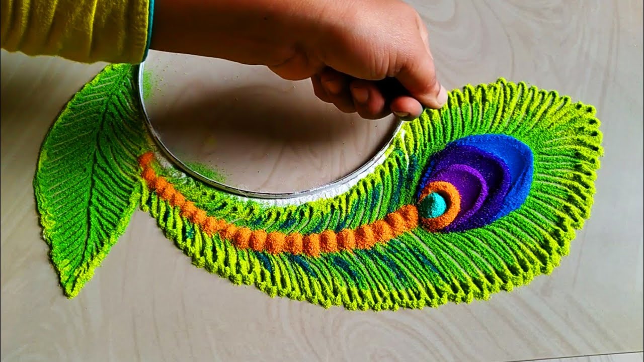 Easy rangoli for krishna janmashtami by jyoti rathod