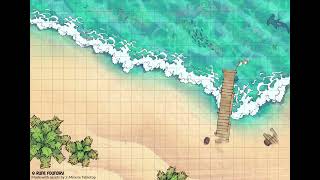 Tropical Beach | D&D Animated Battle Map (Loop)