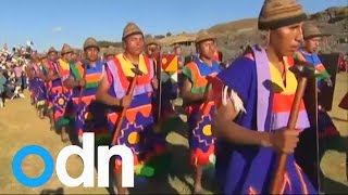 Peru colorful solstice attracts 50,000 technicolour trekkers