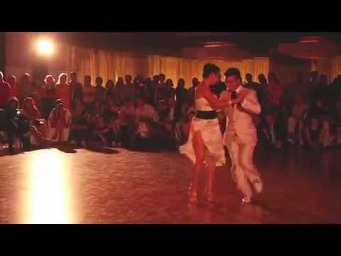  Roxana Suarez  and  Sebastian Achaval  are  dancing  to  the  vals  "  Dichas Que Vivi  "