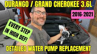 Dodge Durango and Jeep Grand Cherokee water pump replacement (every step!)