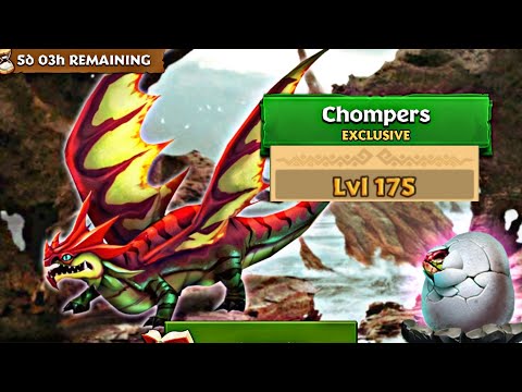 CHOMPERS MAX LEVEL 175 TITAN MODE - Exclusive Egg Biter - Dragons: Rise of Berk