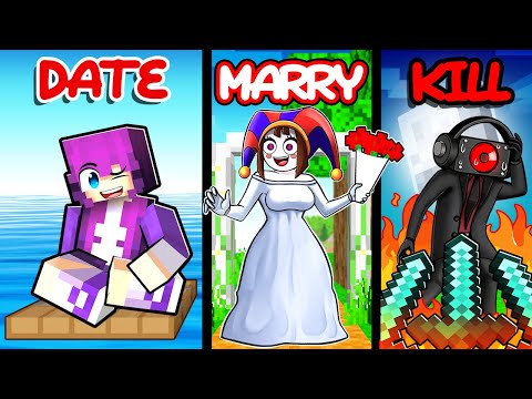 Insane Minecraft Date Marry Kill with Pomni!