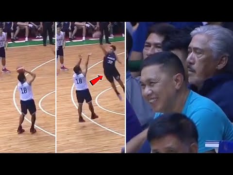 Mayor Jose can't stop Laughing after James Yap trademark fadeaway 3!