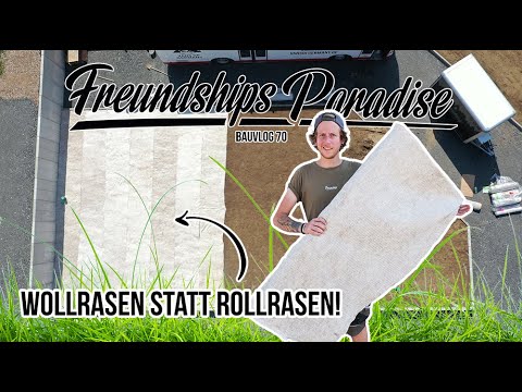 Wir verlegen WOLLRASEN! Die Alternative zum Rollrasen! Bauvlog 70