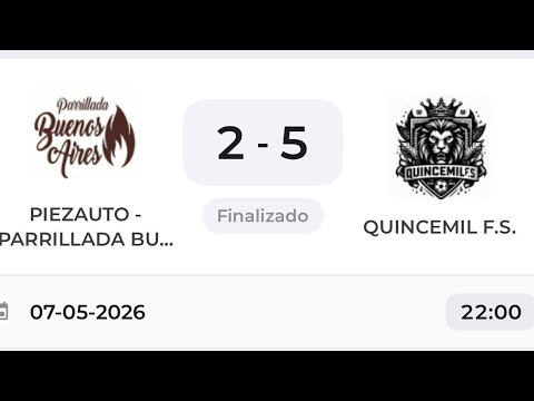 08/05/26 j20 parrillada Buenos Aires vs QUINCEMIL . 22horas , Monte das Moas 