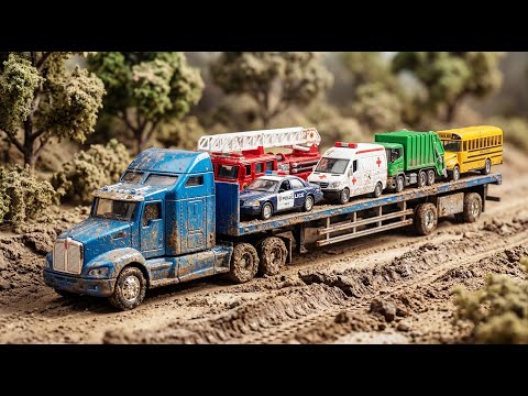 Muddy Toy Car Wash Song! 🚿 Fire Truck, Police Car & Rescue Team  Learn Colors & Vehicles