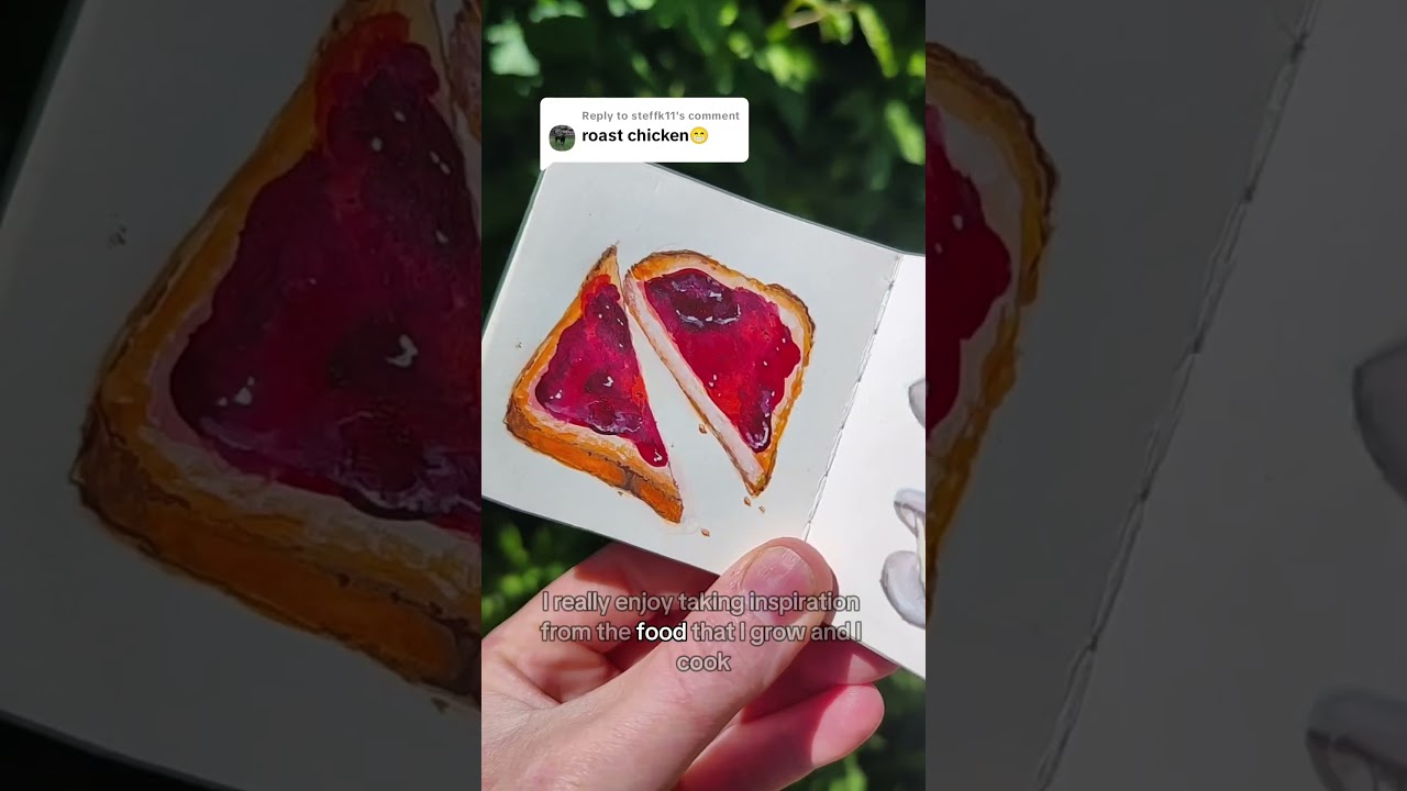 #illustration #foodillustration #gouache #gouachepainting #foodart #roastchicken #chicken #painting