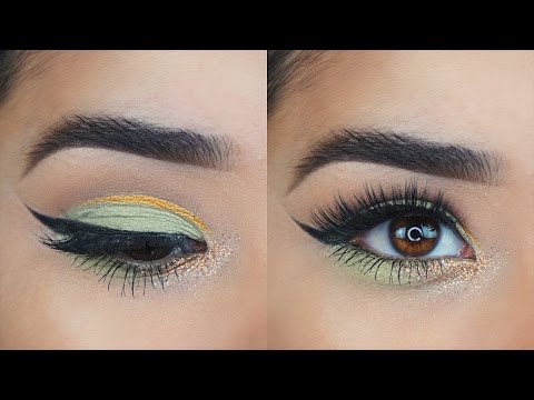 Lime Green + Winged Eyeliner Tutorial