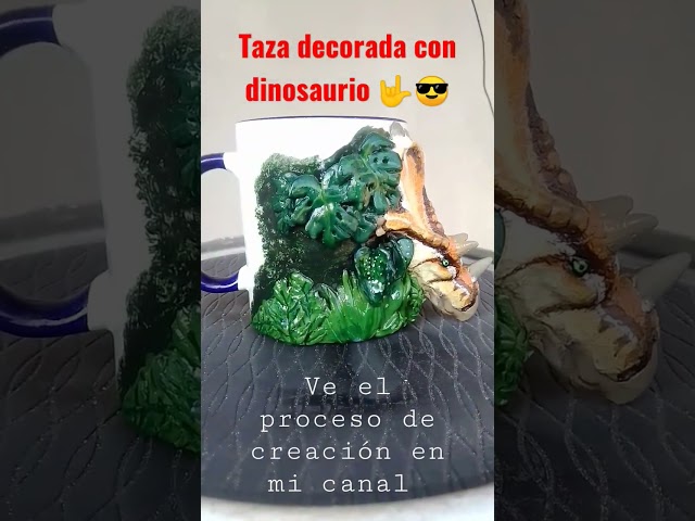 Vídeo relacionado con Biigming Tazas Dinosaurio 3D Taza de Cerámica Mug Cafe Desayuno Hecha a Mano Regalo Divertido para Mujer Amigos Miños (Dinosaurio verde)