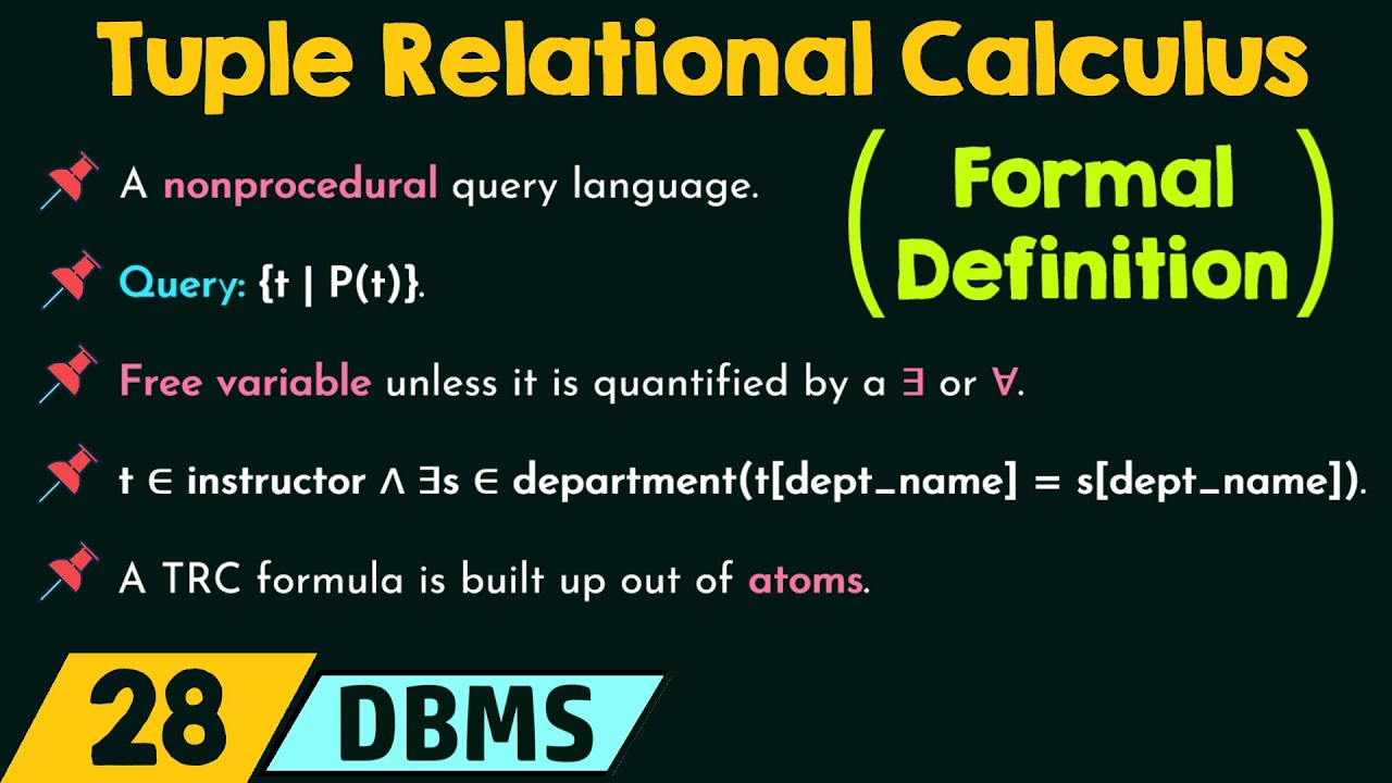 Tuple Relational Calculus (Formal Definition)