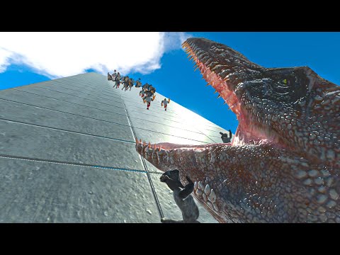 ⚡ARMY OF UNITS DEATH SLIDE INTO MOSASAURUS POOL⚡- Animal Revolt Battle Simulator