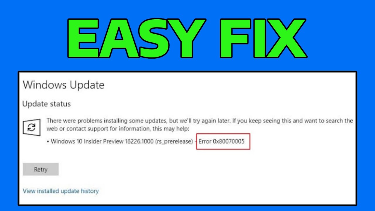 How To Fix 0X80070005 Error Code in Windows 11
