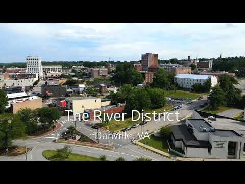 Aerial view of The River District, Danville, VA