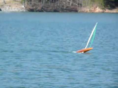 RC Sailboat T50 at full RC sailing speed