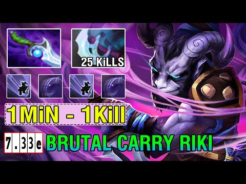 Old School Style [Riki] Carry Safelane Most Annoying 1Min 1Kill Unstopable 25Kills Dota2 7.33E