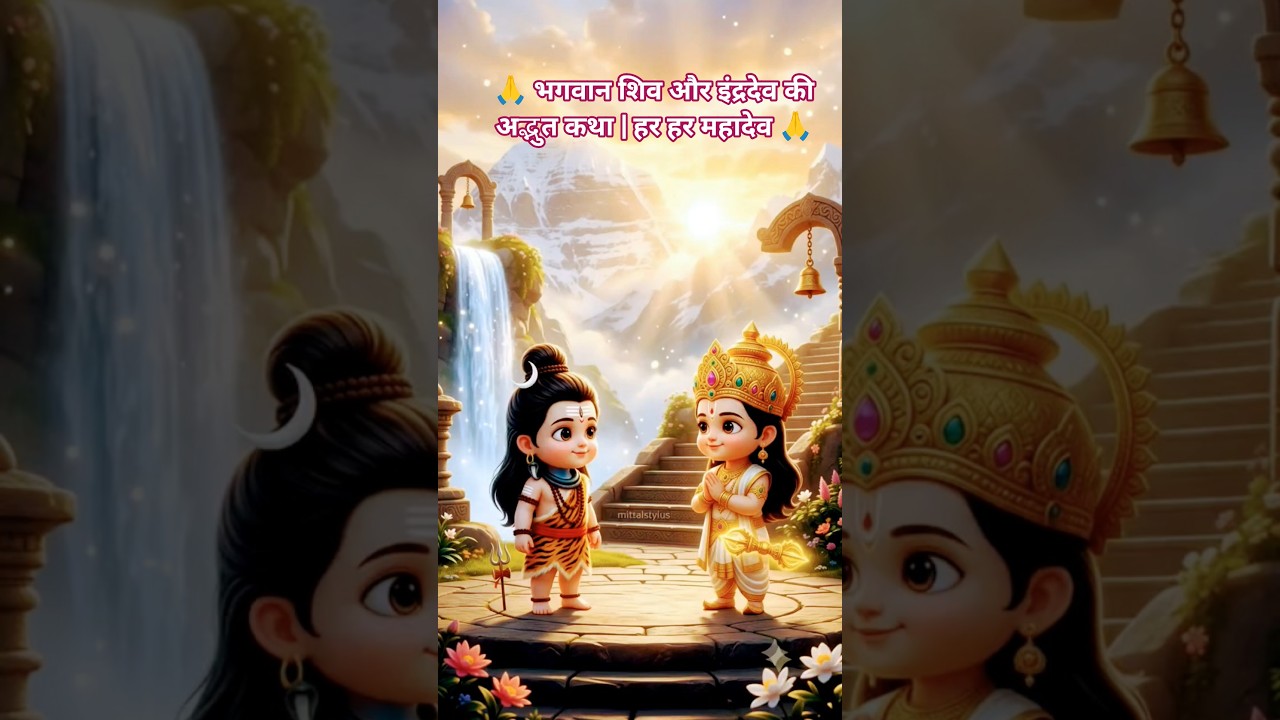 🙏 भगवान शिव और इंद्रदेव की अद्भुत कथा | हर हर महादेव | #shorts #mahadev #indradev #3danimation #ai