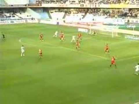 Gol de Borja Oubiña contra el Nástic