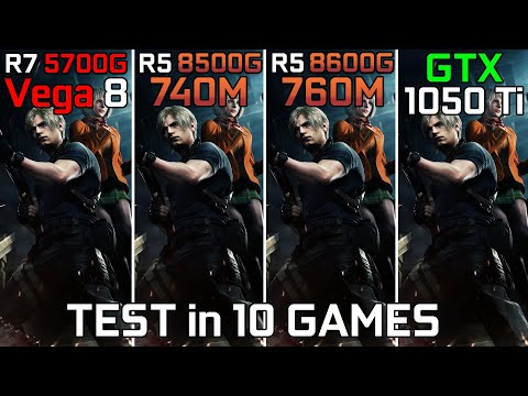 Ryzen 7 5700G vs Ryzen 5 8500G vs Ryzen 5 8600G vs GTX 1050 Ti - Test in 10 Games