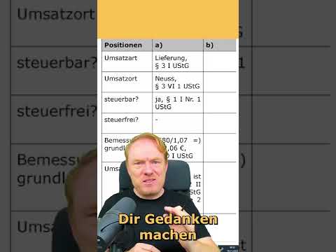 Klausuraufgabe USt, Teil 2: Bemessungsgrundlage, Steuersatz und Umsatzsteuer selbst