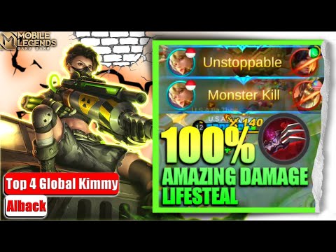 BUILD KIMMY AMAZING DAMAGE 100% LIFESTEAL - Top Global Kimmy by Alback - MLBB