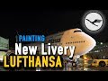 EXCLUSIVE first rollout Lufthansa B748 new livery - Painting Hangar