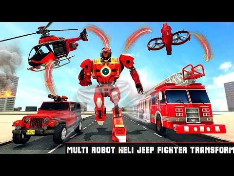 Emergency Firefighter Robot 3D: Red Futuristic Robot Rescue - Android iOS Gameplay
