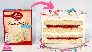 Cake Mix Hack Recipe (Super Easy Vanilla Cake)