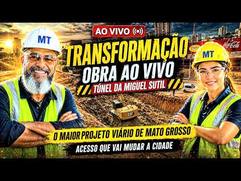 OBRAS TÚNEL MIGUEL SUTIL AO VIVO DE CUIABÁ-MT NÃO PARA... #jcb #agro #cuiabamt