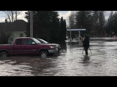 02-02-2020 Sumas, WA Major Flooding, Sumas City Submerged; Nooksack River Dyke Overflow