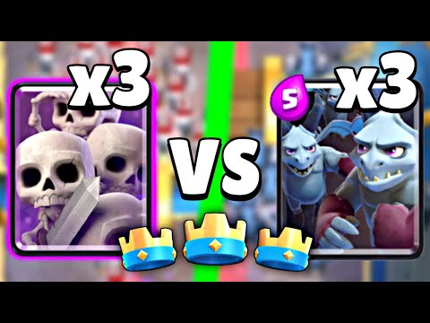 WHO GETS 3 CROWNS FASTER? 3 SKELETON ARMY vs 3 MINION HORDE! CLASH ROYALE