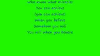 When you Believe- Mariah Carey with Lyrics