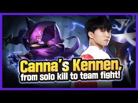 (Eng Sub) Canna's Kennen, from solo kill to team fight!