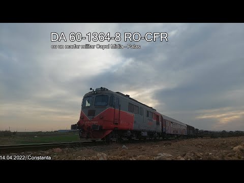 [4K] DA1364 RO-CFR cu un marfar militar Capul Midia - Palas. [14.04.2022]