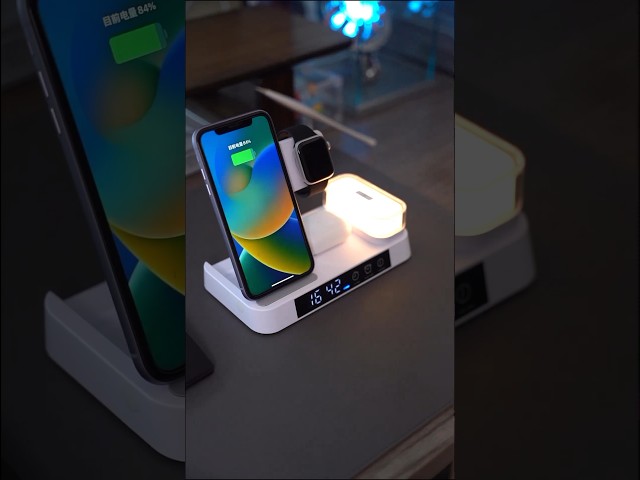 Vídeo relacionado con JoyGeek Cargador Inalámbrica, Plegable 3 en 1 Base Cargador para i Phone 17/16/15/14/13/12/Plus/Pro MAX, Estación de Carga para AppleWatch Ultra-2, Rapida Wireless Charger para AirPods 4/Pro/3/2-Negro