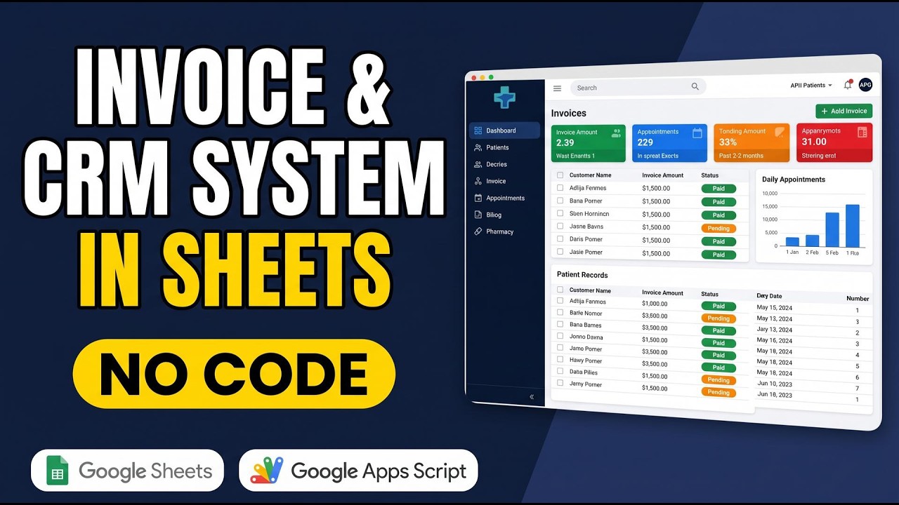 Build a Invoice & Quote Manager in Google Sheets | Apps Script Dashboard | E17
