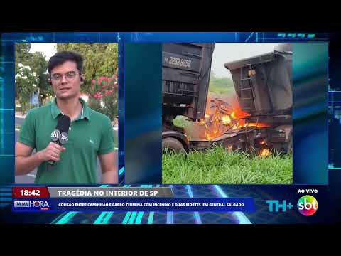 Colisão entre caminhão e carro deixa duas mortes em General Salgado.
